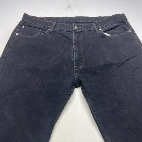 Levi's 505 Regular Fit Jeans Men's 42x30 Black Denim Straight Leg Mid Rise - Picture 12 of 15